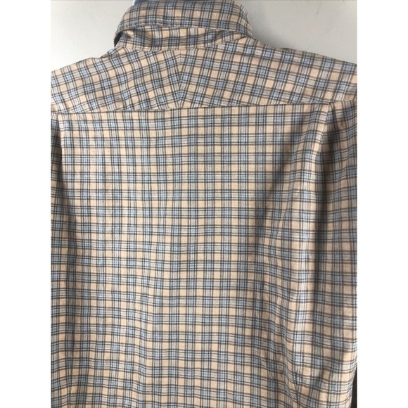Proper Cloth Men's Button Down Shirt Size Medium Tan And Gray Plaid Cotton L/S - Picture 9 of 15